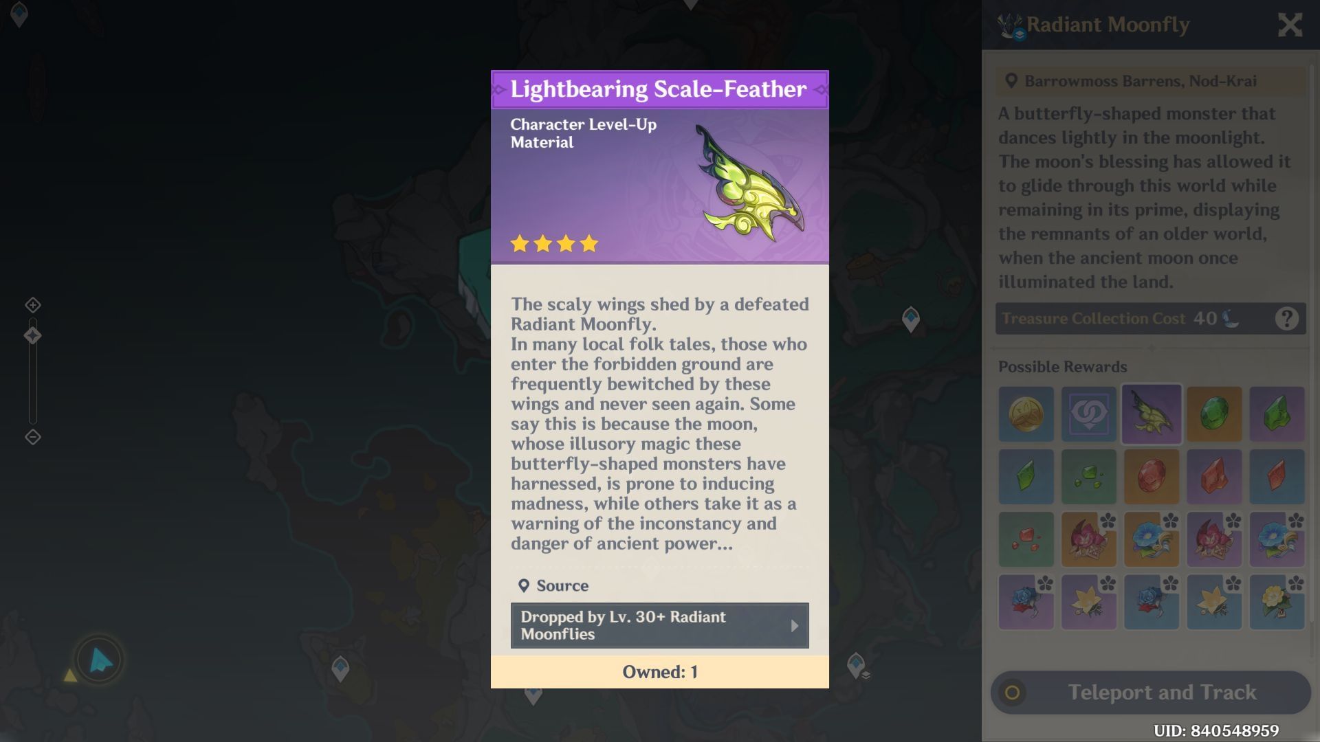 Lightbearing Scale-Feather is a boss drop material (Image via HoYoverse)