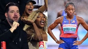 Serena Williams' husband Alexis Ohanian reacts as Melissa Jefferson-Wooden withdraws from Athlos 2025