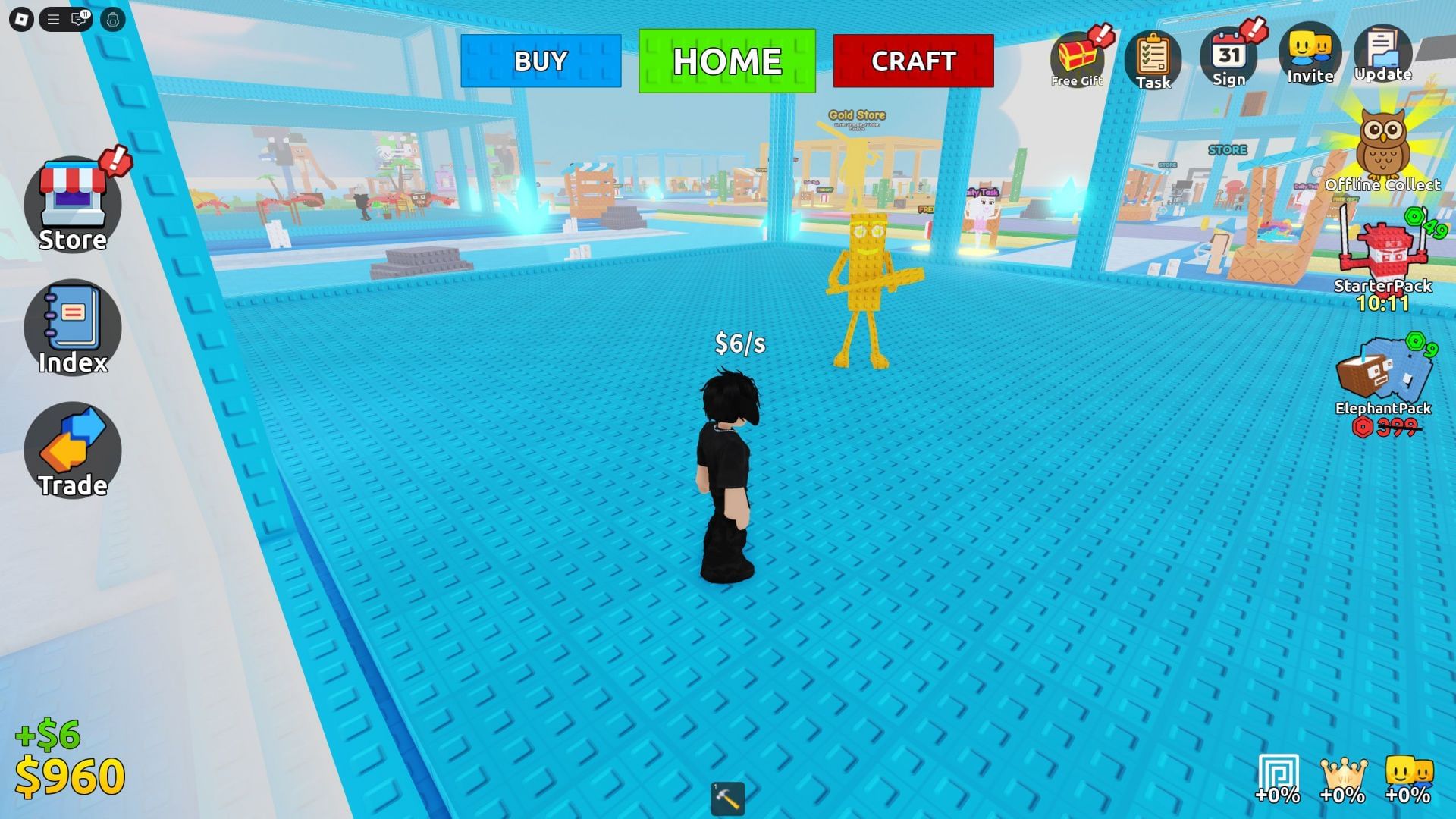 Spawn your crafted brainrots in your base to start earning money (image via Roblox)