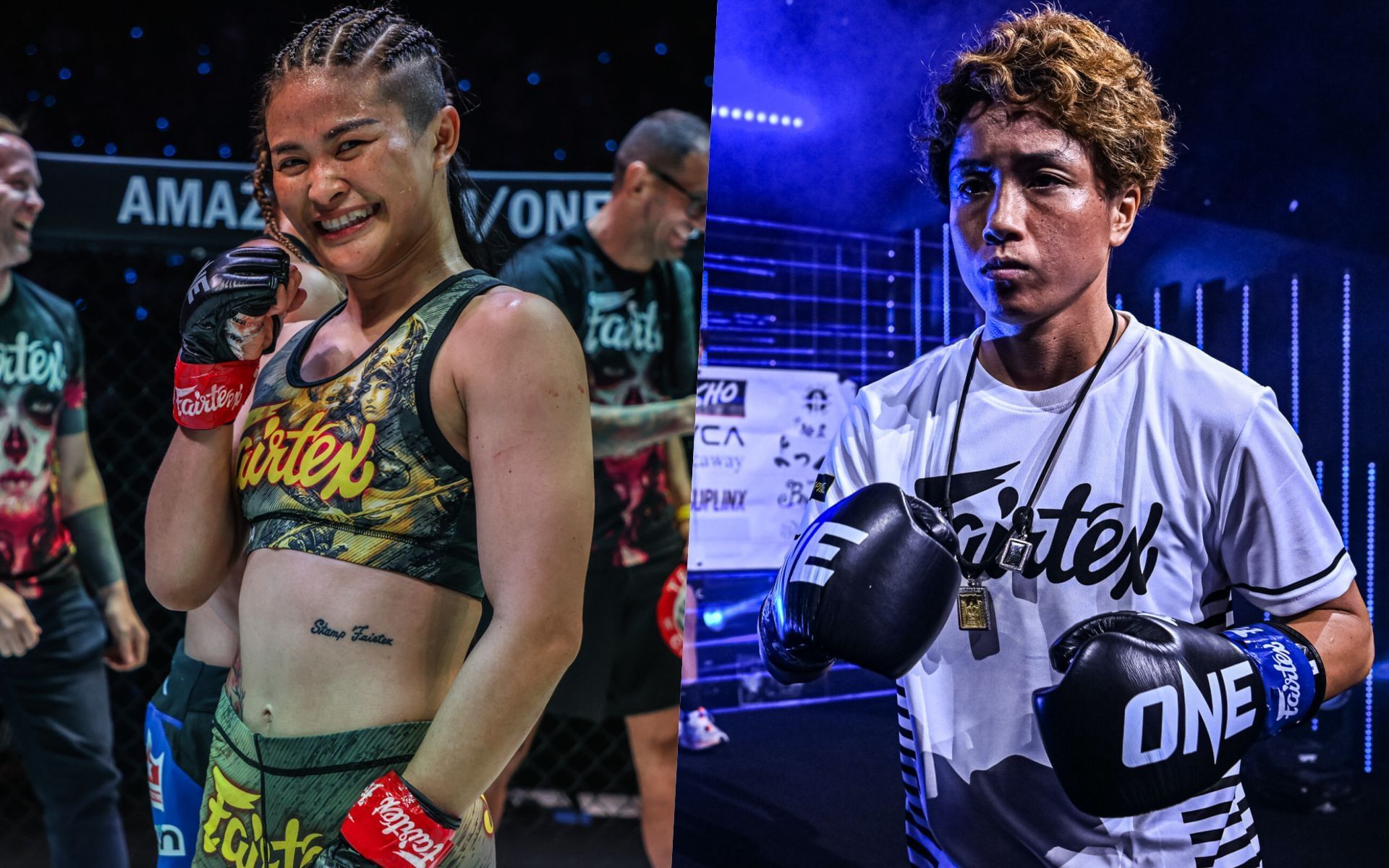 Stamp Fairtex (L) and Kana Morimoto (R) | Photo by ONE Championship