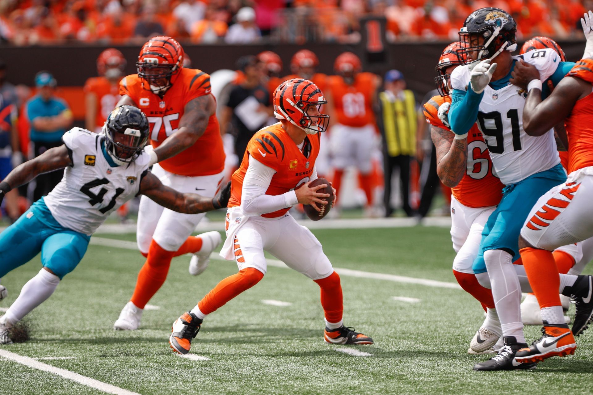 Joe Burrow at Jaguars at Bengals - Source: Getty