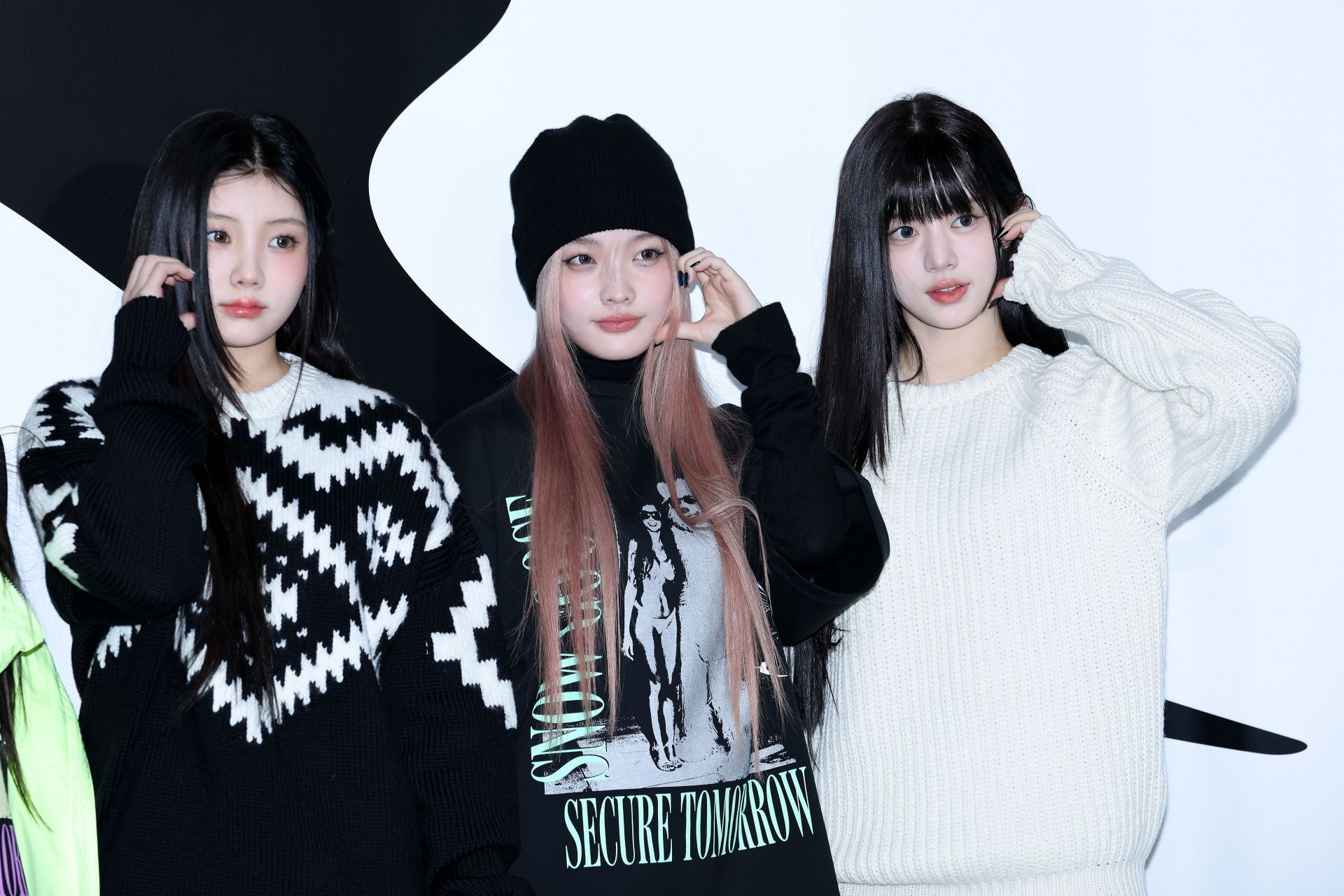 Wonhee, Iroha and Minju of girl group ILLIT pose for a photocall for &quot;Canada Goose&quot; capsule collection launch event on December 11, 2024 in Seoul, South Korea. (Photo by Han Myung-Gu/WireImage)