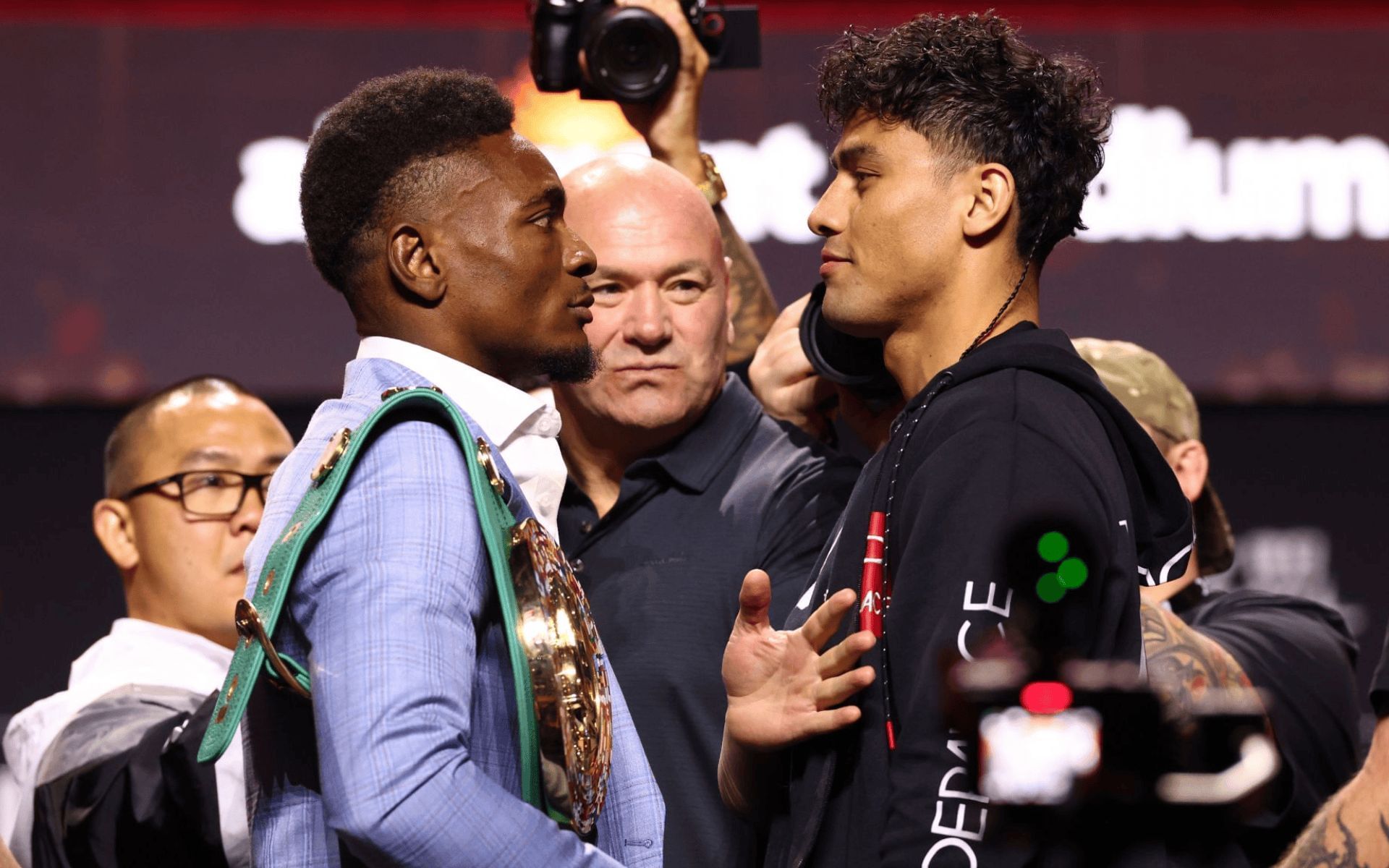 Christian Mbilli (left) will defend the interim WBC super middleweight against Lester Martinez (right). [Image courtesy: Getty]
