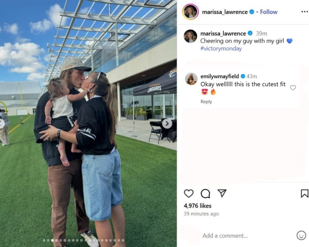 Emily Mayfield praises Marissa Lawrence&rsquo;s outfit after Jaguars win over Texans [IG/@marissa_lawernce]