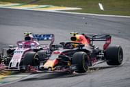 Max Verstappen (33) and Esteban Ocon (31) in the 2018 Brazilian Grand Prix. Source: Getty