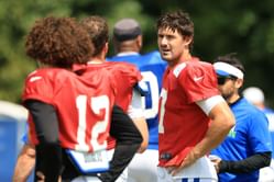 Daniel Jones makes his feelings known on Colts owner Carlie Irsay-Gordon's sideline appearances