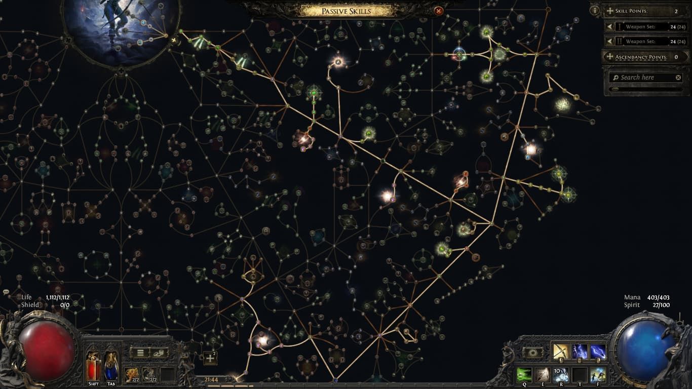Deadeye Passive Tree at the end of campaign (Image via GGG)