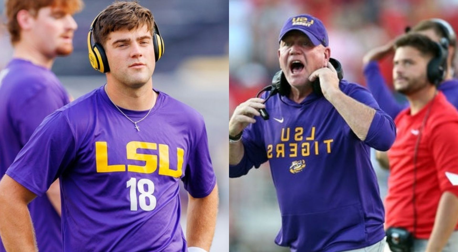 Garrett Nussmeier and Brian Kelly (Credit- Getty)