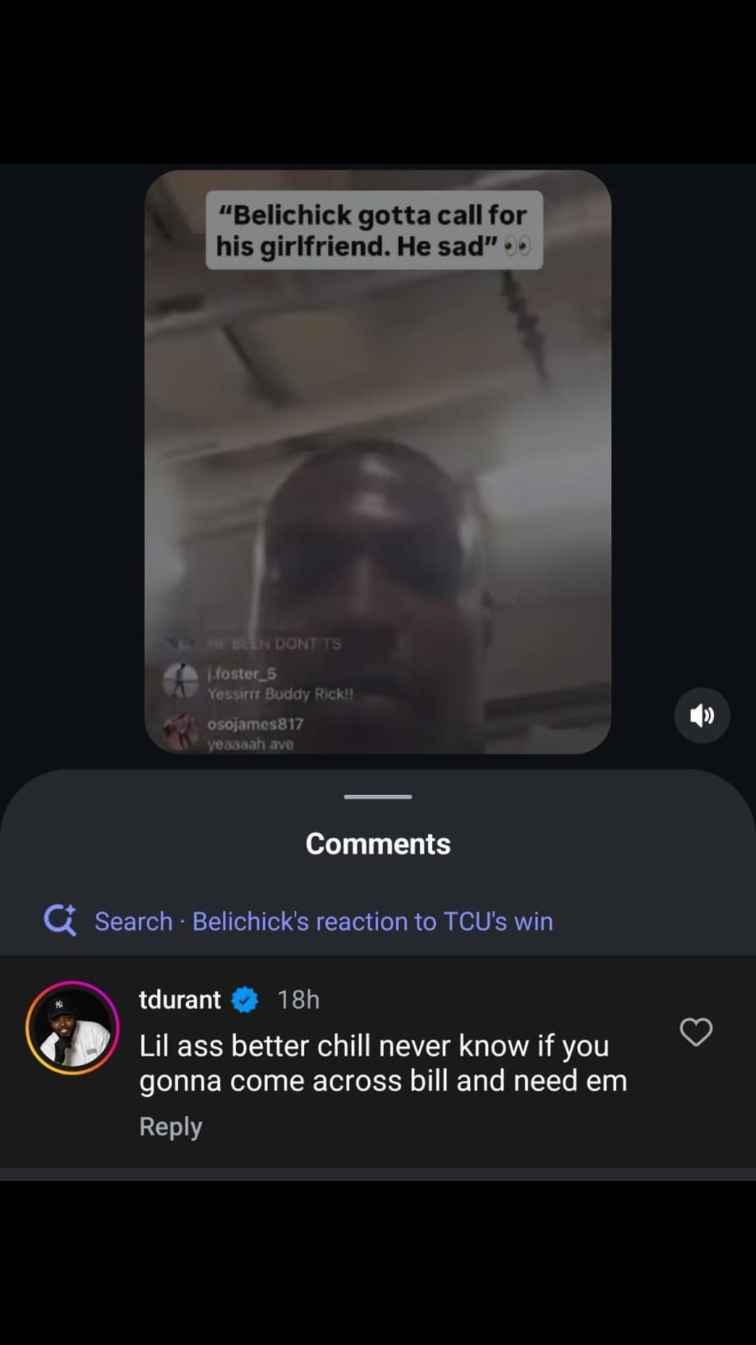 Kevin Durant&#039;s brother Tony rebukes TCU safety Ja&#039;darius Clark. Credit: Bleacher Report/IG