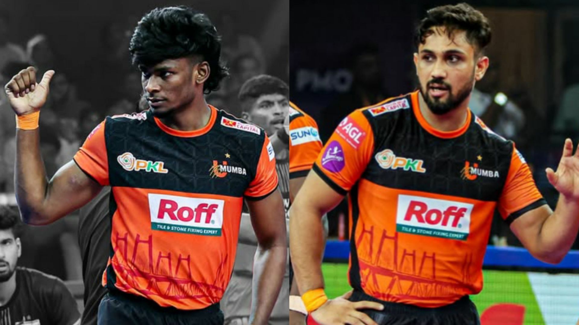 Ajit Chouhan and U Mumba captain Sunil Kumar (Image: X/ProKabaddi)