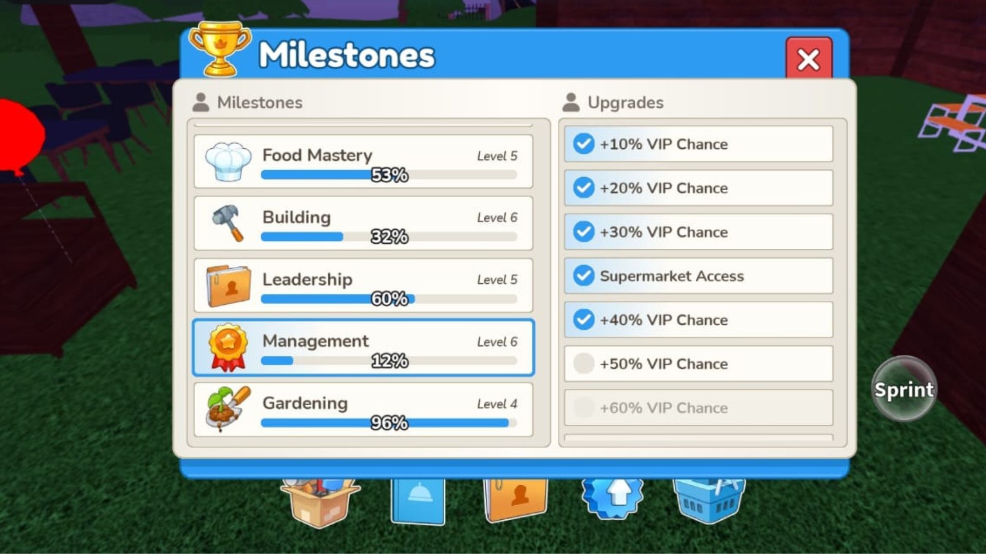 Achieve these milestones for diverse benefits (Image via Roblox)