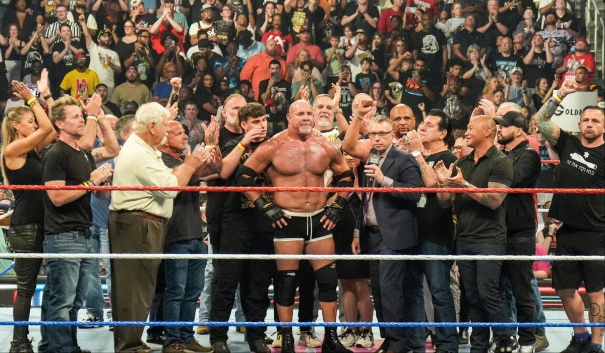 Goldberg retired from WWE in July. (Image via WWE.com)