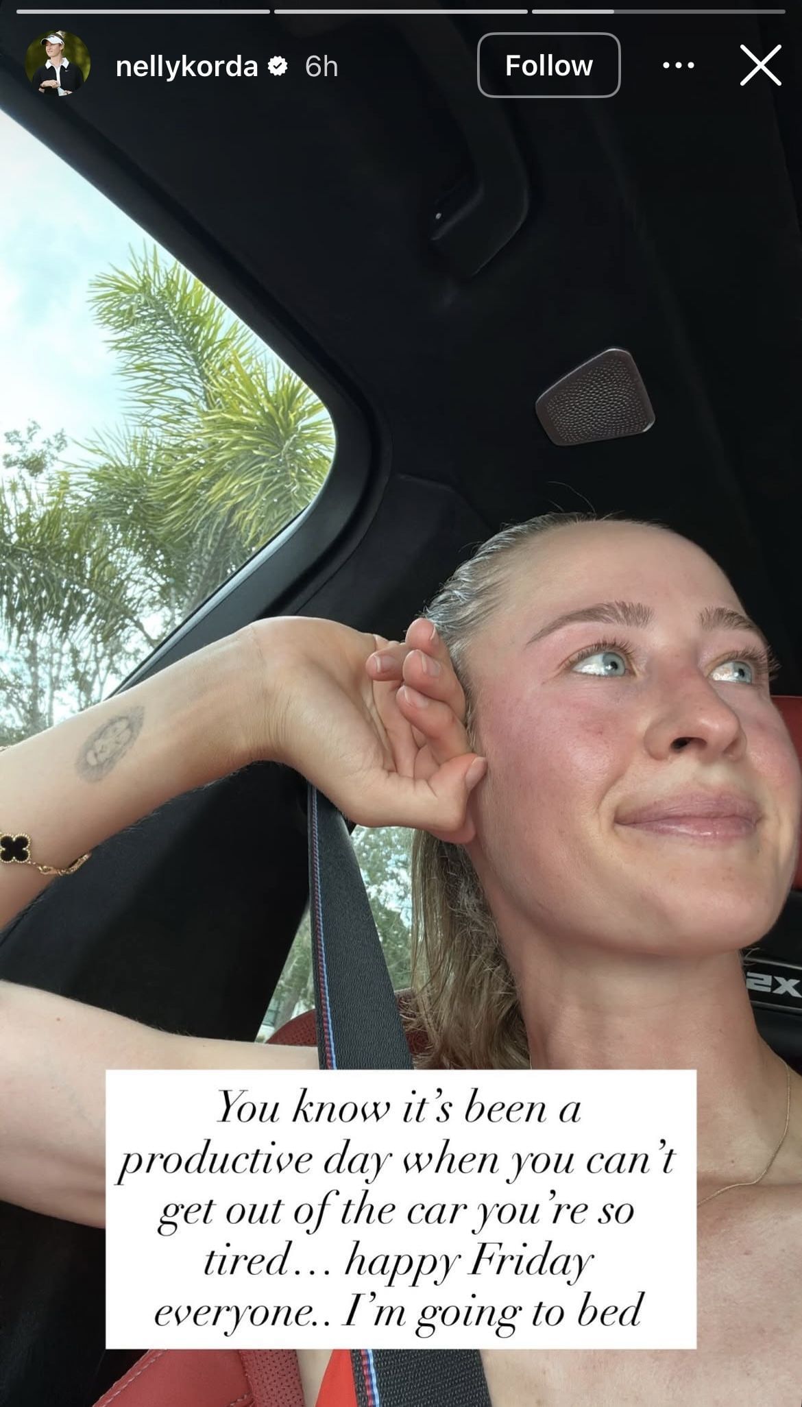 Still taken from Korda&rsquo;s Instagram Story _ Source: Instagr/@nellykorda