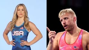 Kyle Dake reacts as Helen Maroulis continues legacy with fourth gold medal at the World Wrestling Championships