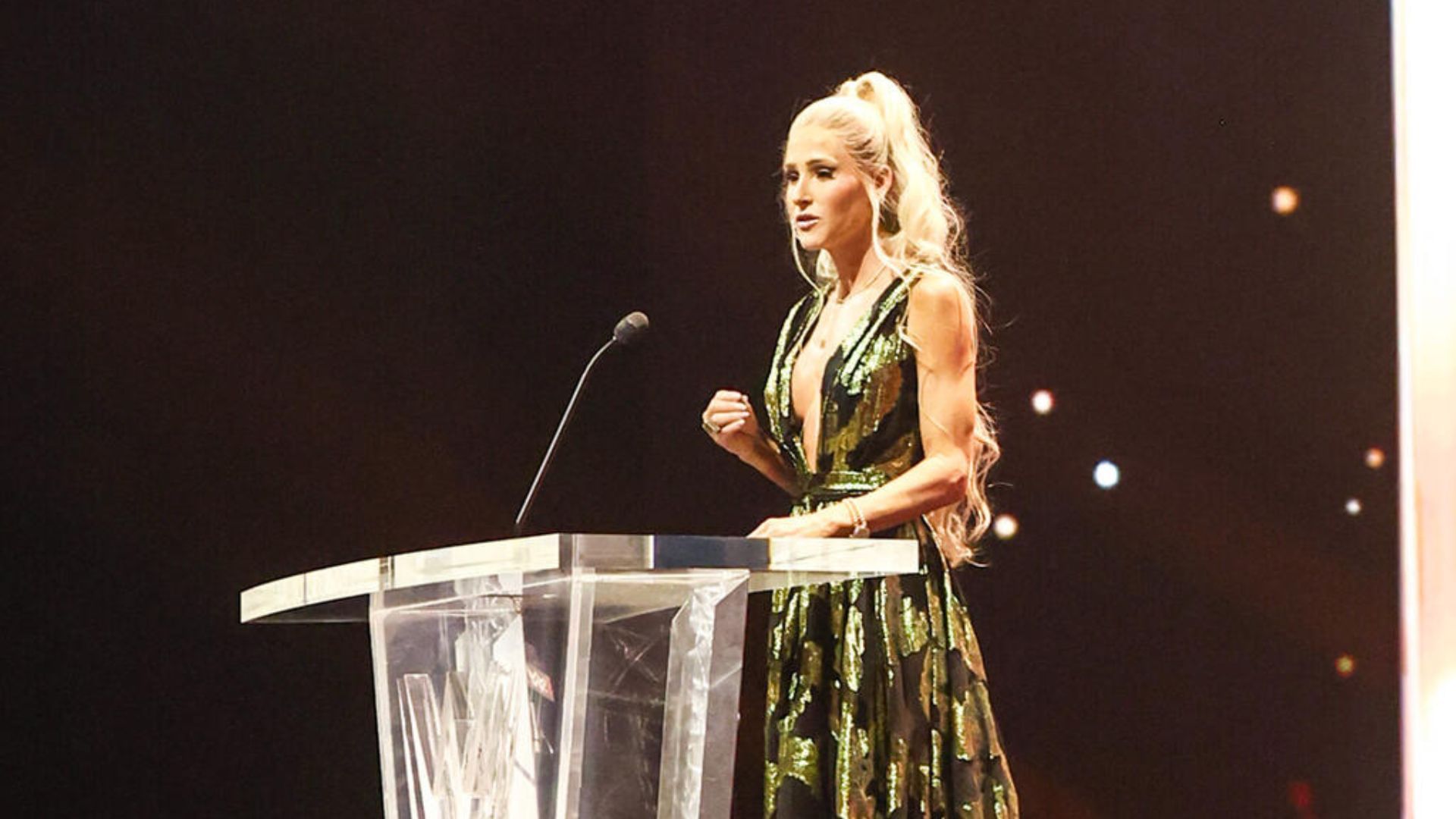 Michelle McCool at Hall of Fame! [Image credit: WWE.com]