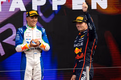 Isack Hadjar drops 2-word reaction to Max Verstappen congratulating him on his first F1 podium