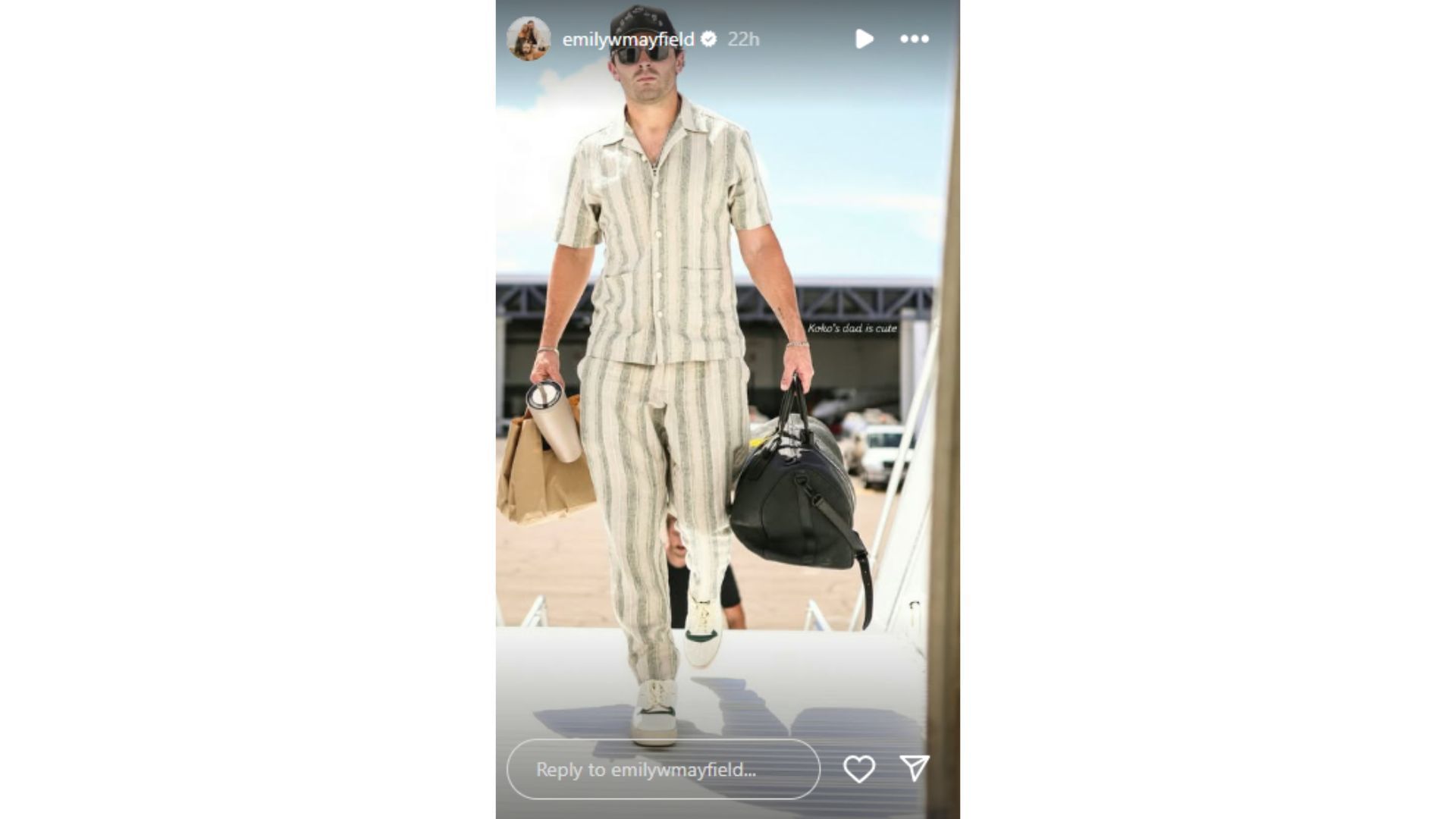 Emily Mayfield shared the photo of the Buccaneers&#039; quarterback ahead of Week 1. (Photo via Emily Mayfield&#039;s Instagram Story)