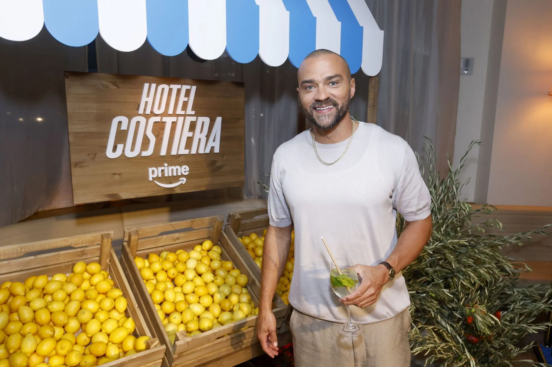 Jesse Williams hosts an aperitivo hour celebrating the launch of Hotel Costiera season 1 (Image via Getty)