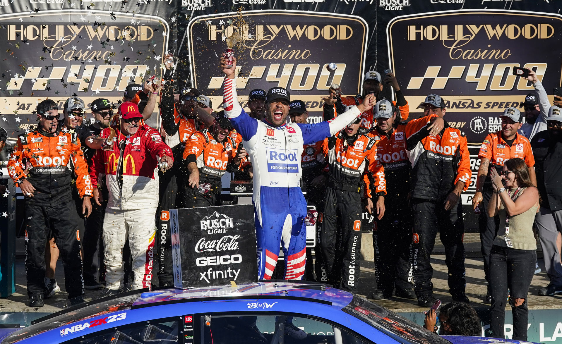 Bubba Wallace won the 2022 Hollywood Casino 400 at Kansas Speedway - Source: Imagn