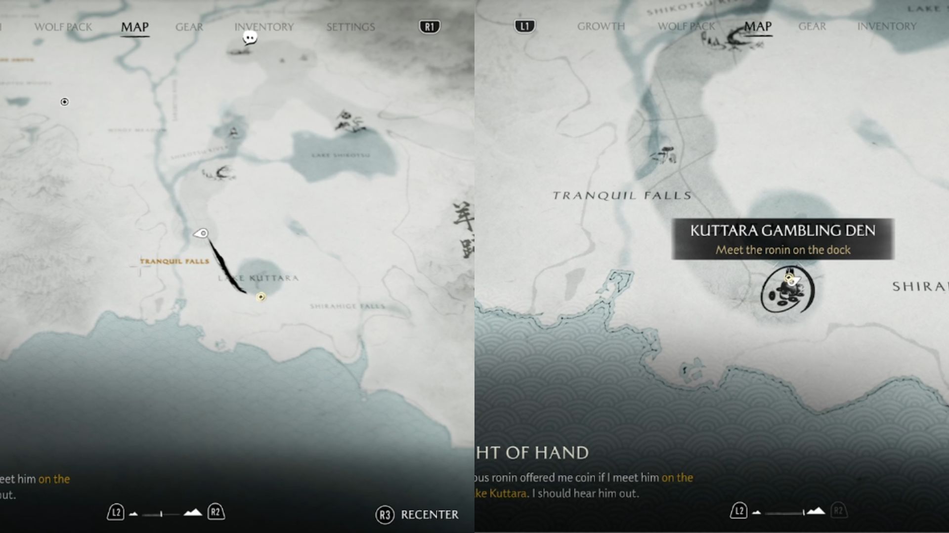 Follow the map for meeting Ronin (Image via Sucker Punch)