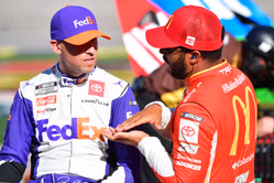 "How you race me is how I race you": Bubba Wallace sends a clear message on his hard-racing stance after late-race clash with Denny Hamlin in Kansas