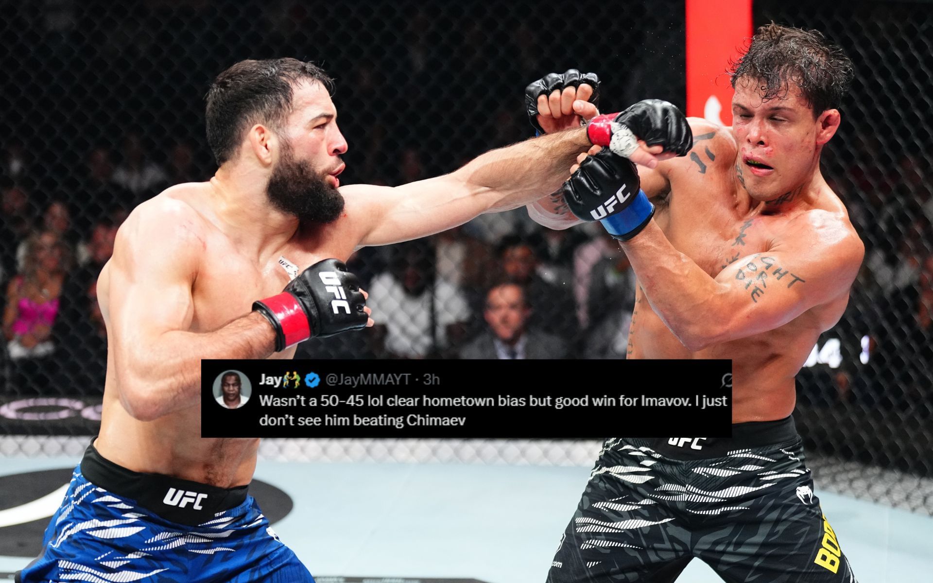 Pros and fans react to UFC Paris main event. [Image courtesy: Getty]