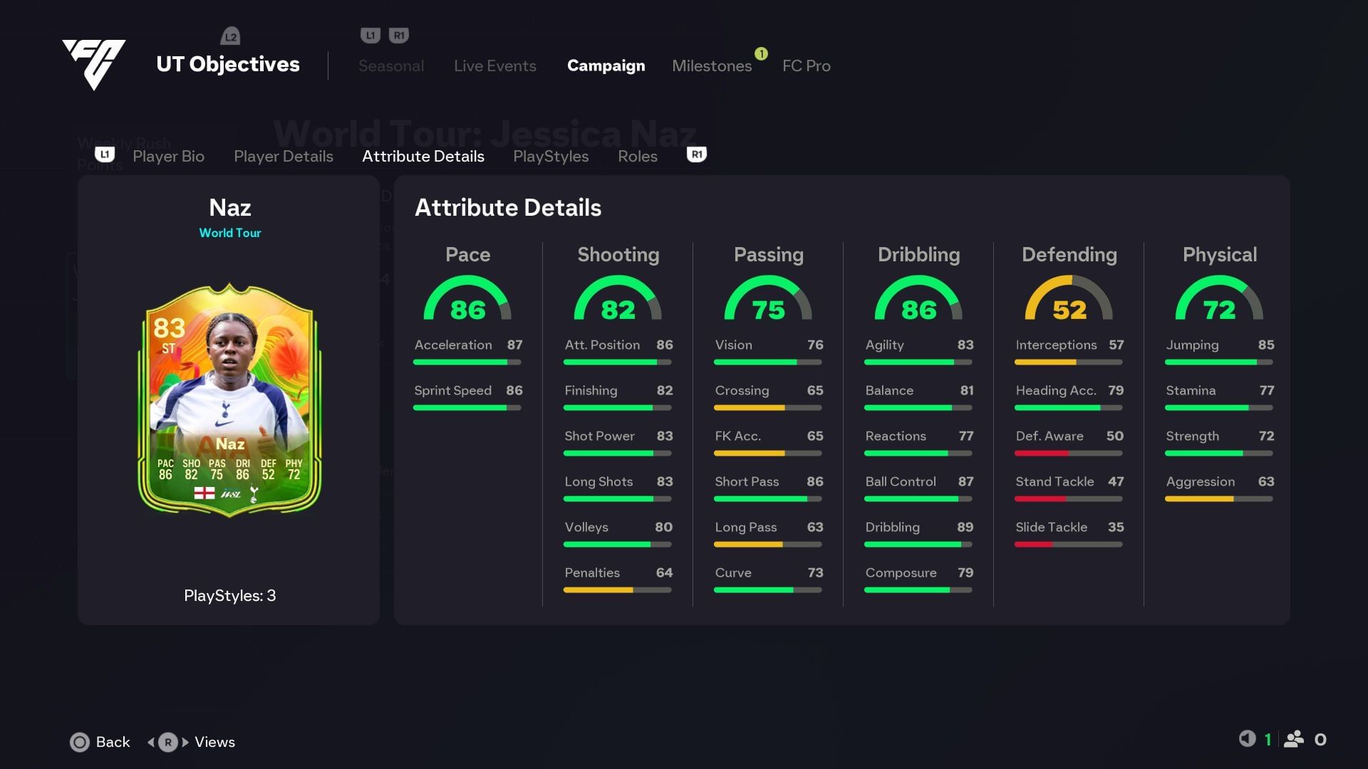 The stats (Image via EA Sports)