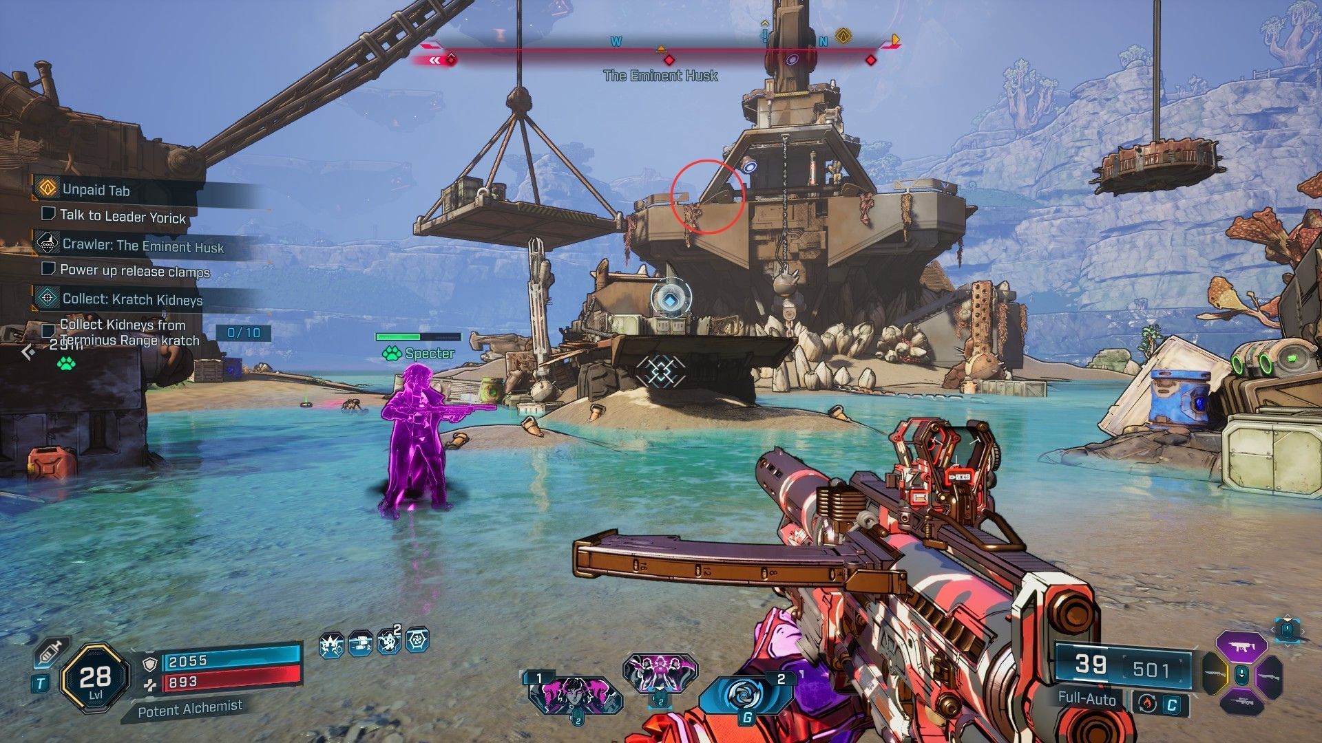Use the platform to get on the Crawler (Image via 2K)
