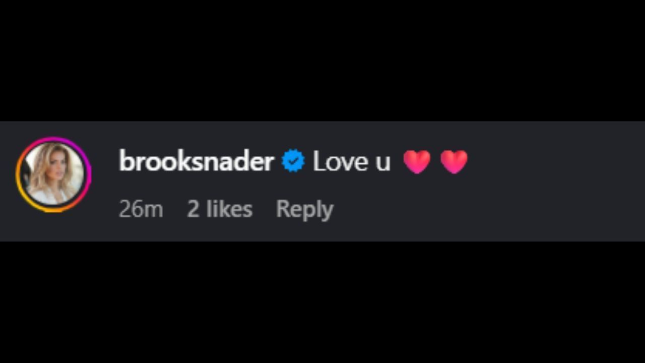 Screenshot of Brooks Nader&#039;s comment on Josie&#039;s Instagram post (Image from - Instagram.com/@josiecanseco)
