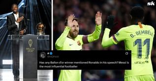 "Has any Ballon d'or winner mentioned Ronaldo", "Pure class" - Fans react as Ousmane Dembele namedrops Lionel Messi in award winning speech