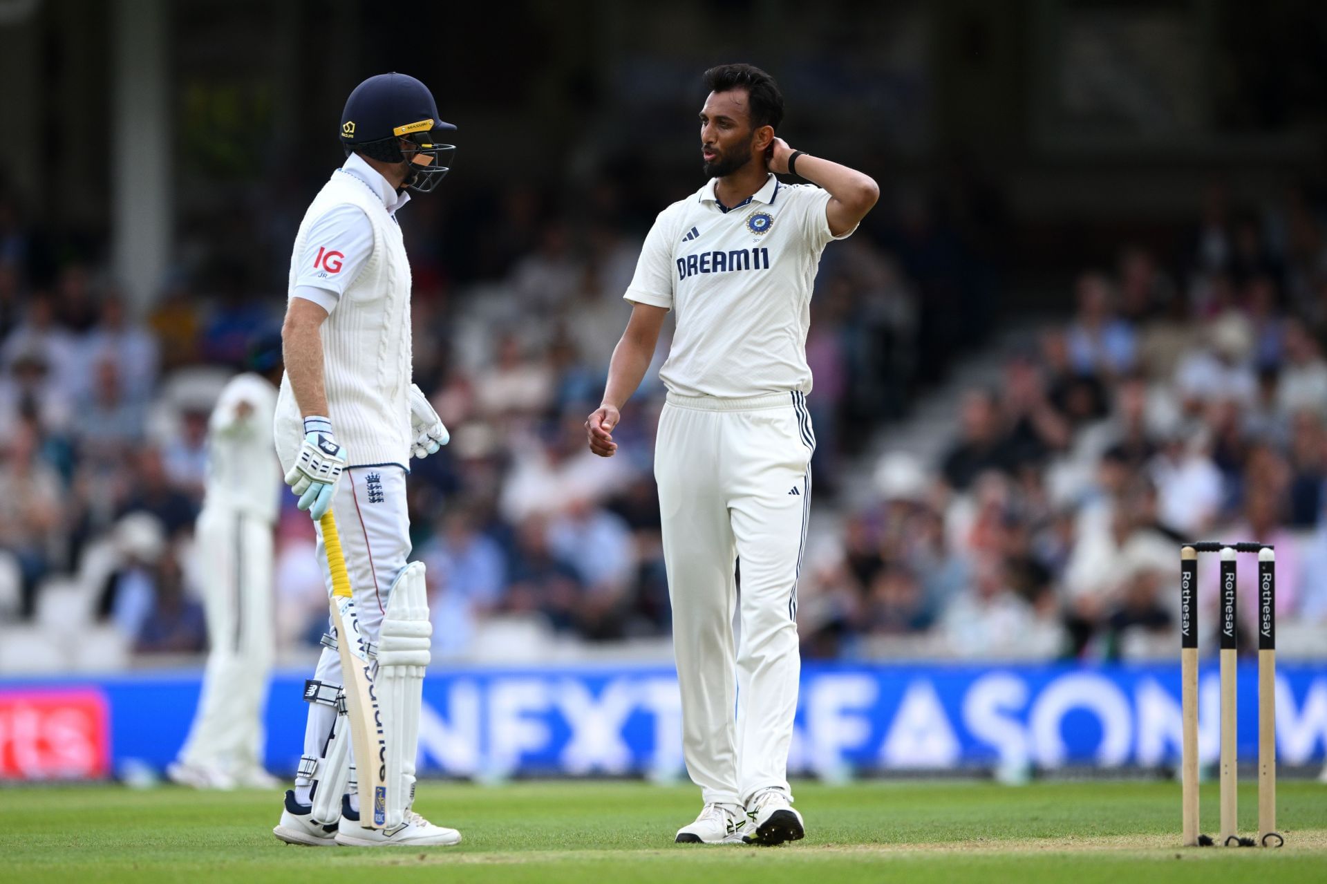 Joe Root and Prasidh Krishna got into it during the final Test at the Oval [Credit: Getty]