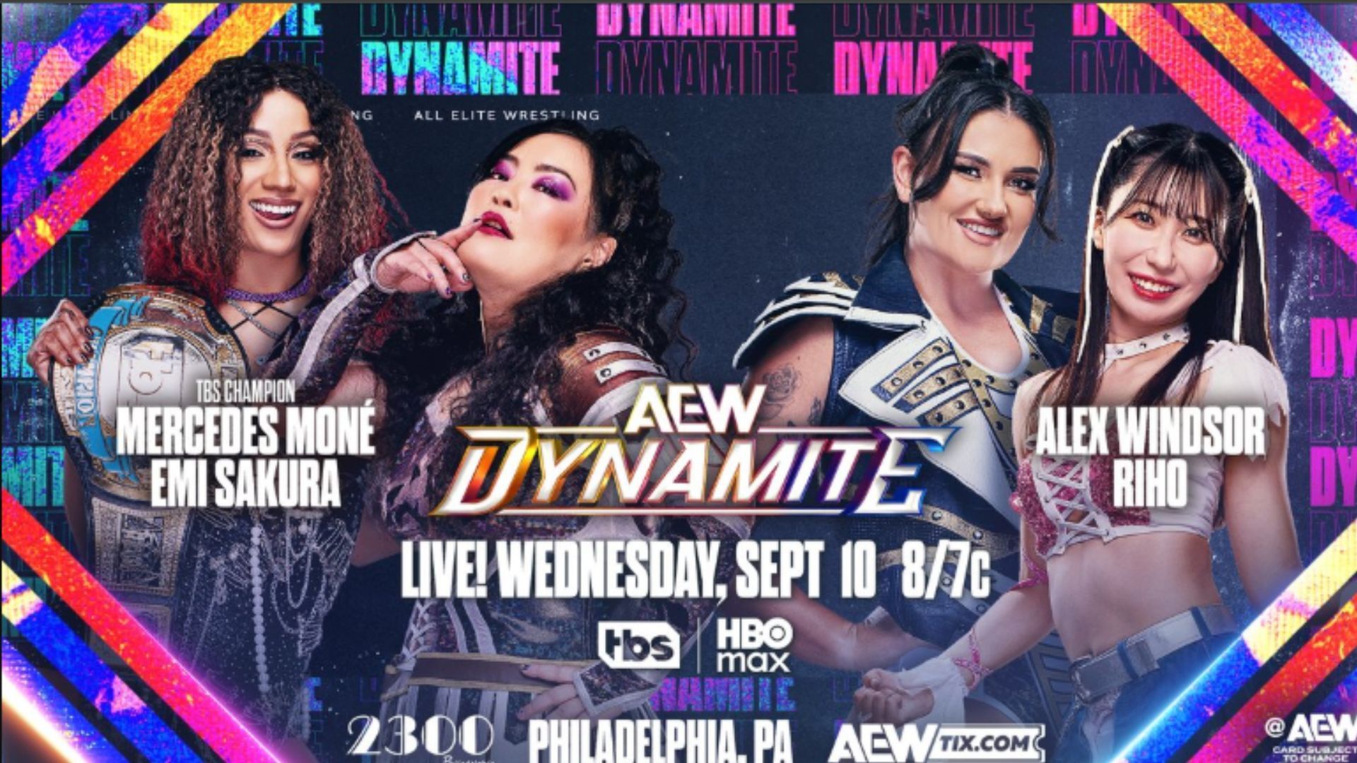 Match graphic for Mercedes Mone/Emi Sakura vs Riho/Alex Windsor [Image Credits: AEW&#039;s X profile]