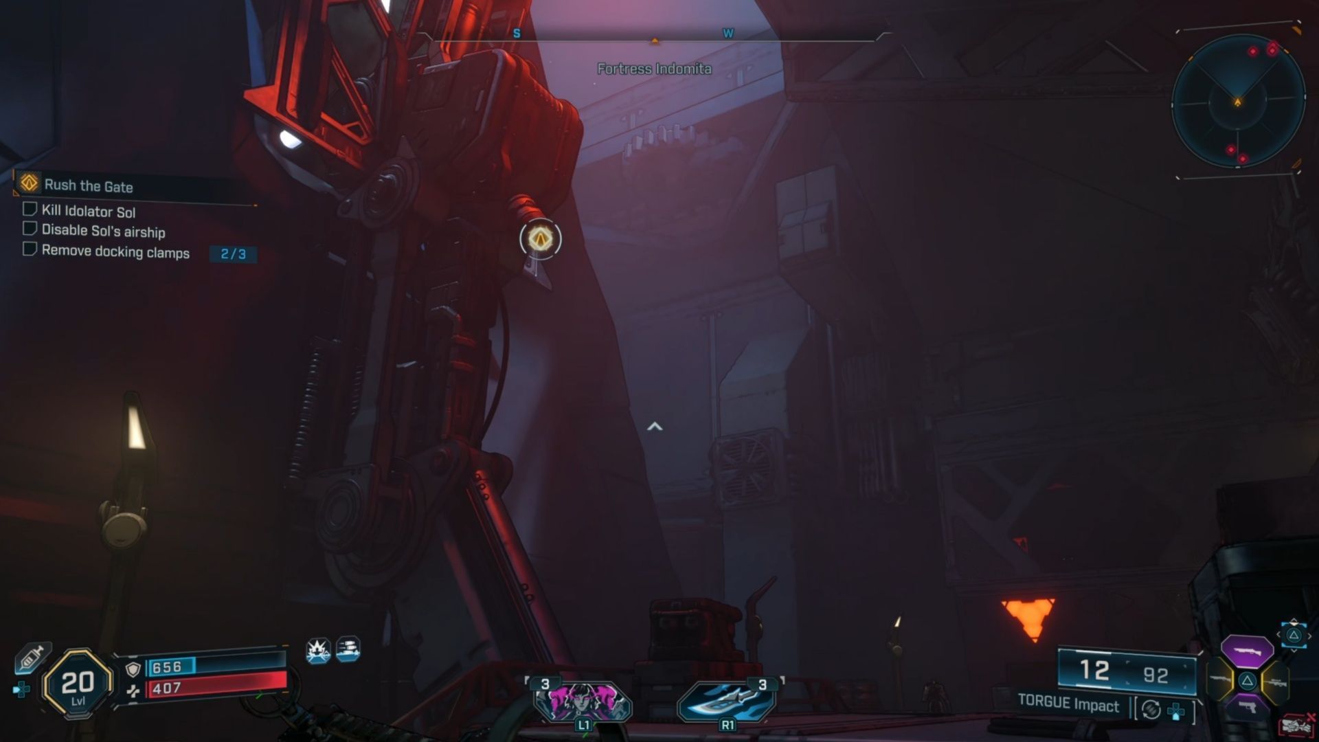 You&#039;ll have to go around to the other side for the last docking clamp (Image via 2K Games)