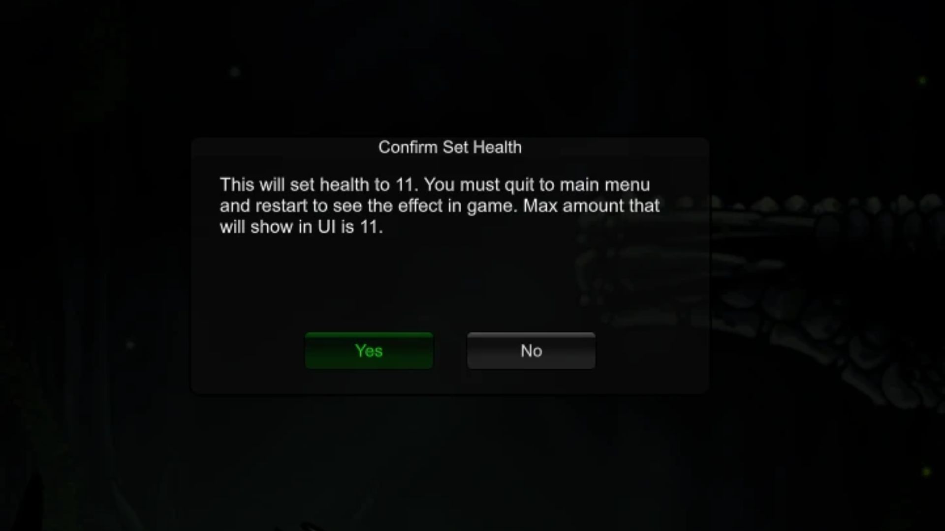 Configuring health with Simple Cheats mod (Image via Nexus Mods || Team Cherry)
