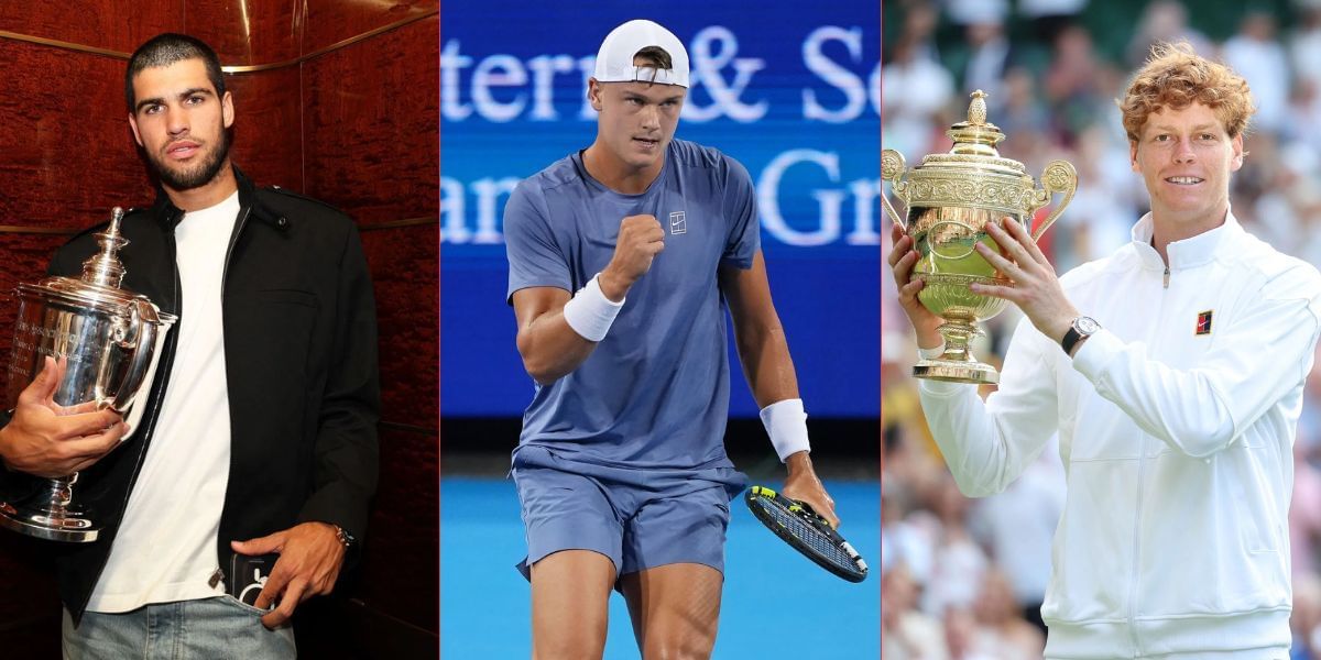 Carlos Alcaraz, Holger Rune, and Jannik Sinner. (Images by Getty)