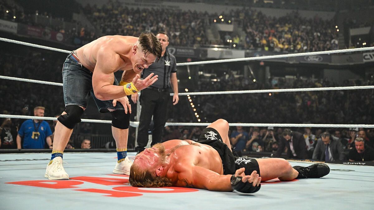 John Cena vs. Brock Lesnar (Image via WWE.com)