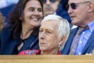 Navratilova na mistrovstvích - Wimbledon 2025. - Zdroj: Getty