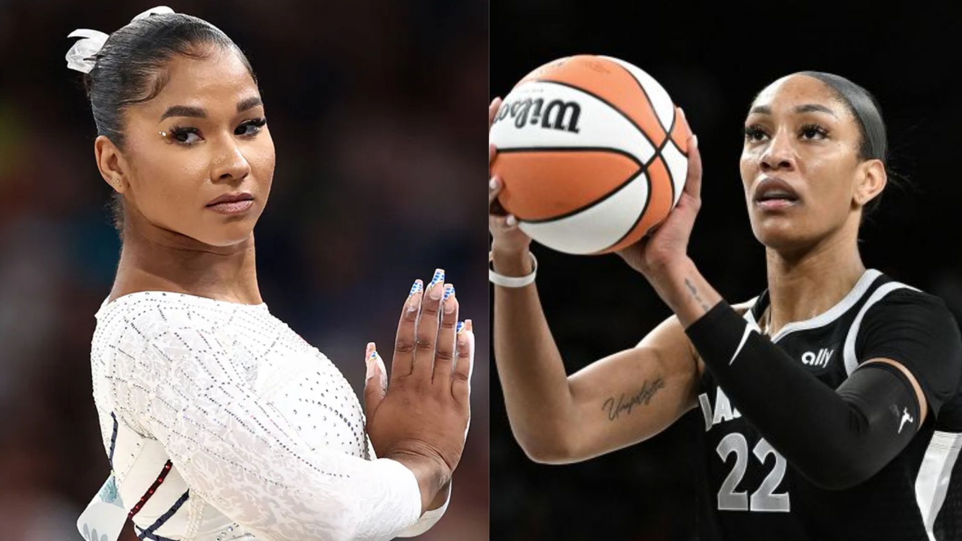 Jordan Chiles reacts to NBA player Aja Wilson winning the MVP title for the fourth time [Image Source : Getty]