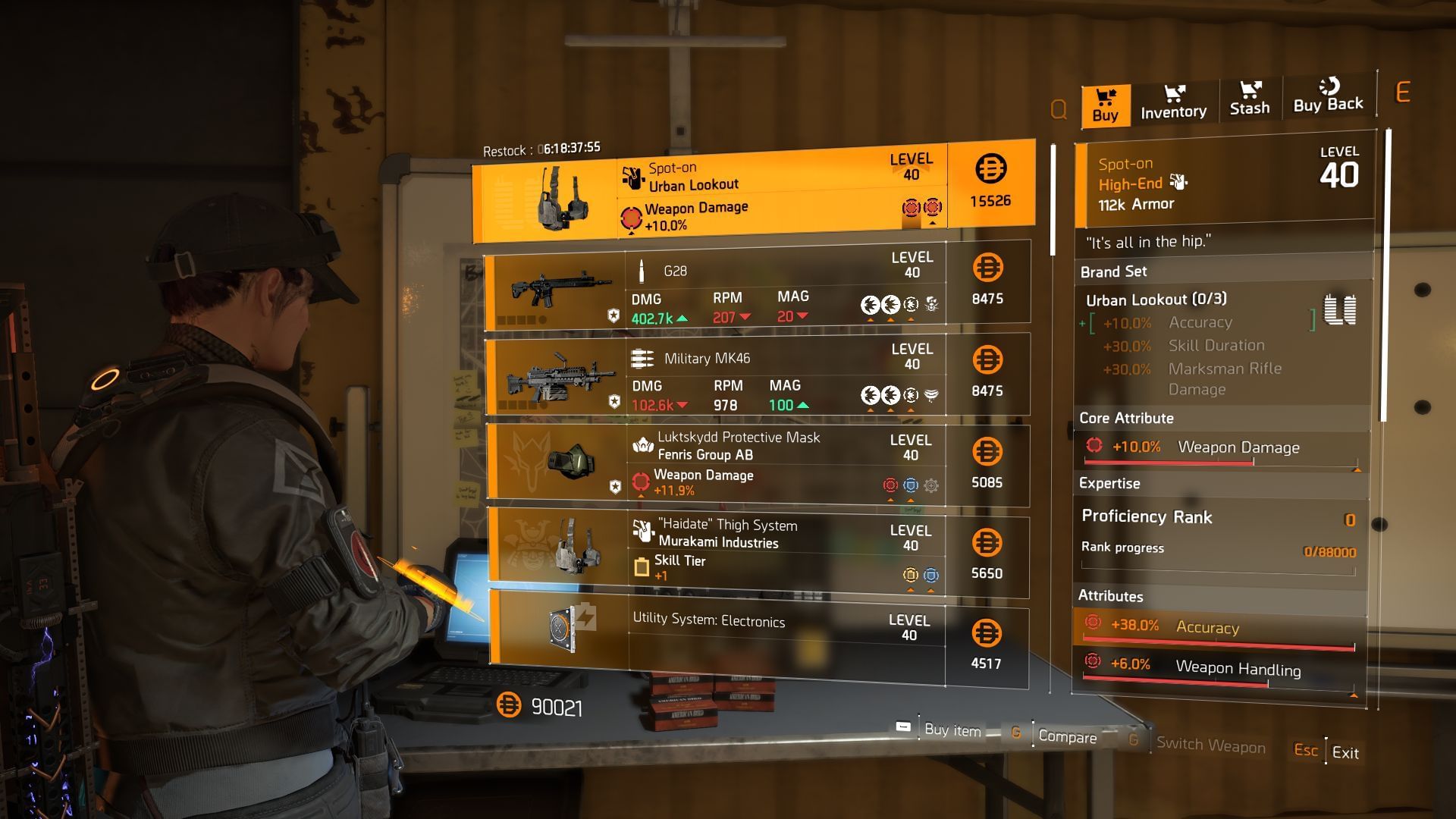 The Division 2 vendor found at the Castle Settlement (Image via SK Gaming || Ubisoft)