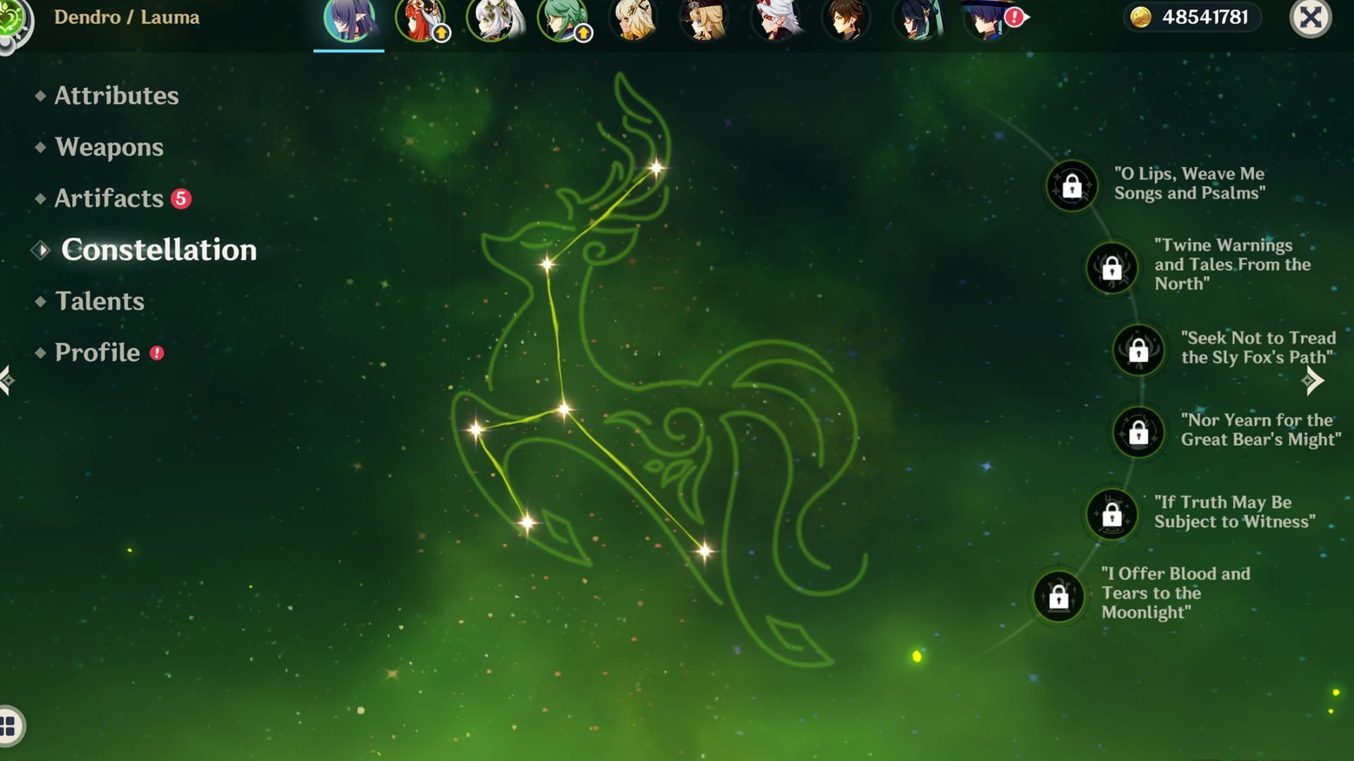 Lauma&#039;s first Constellation in Genshin Impact (Image via Sportskeeda Gaming/HoYoverse)
