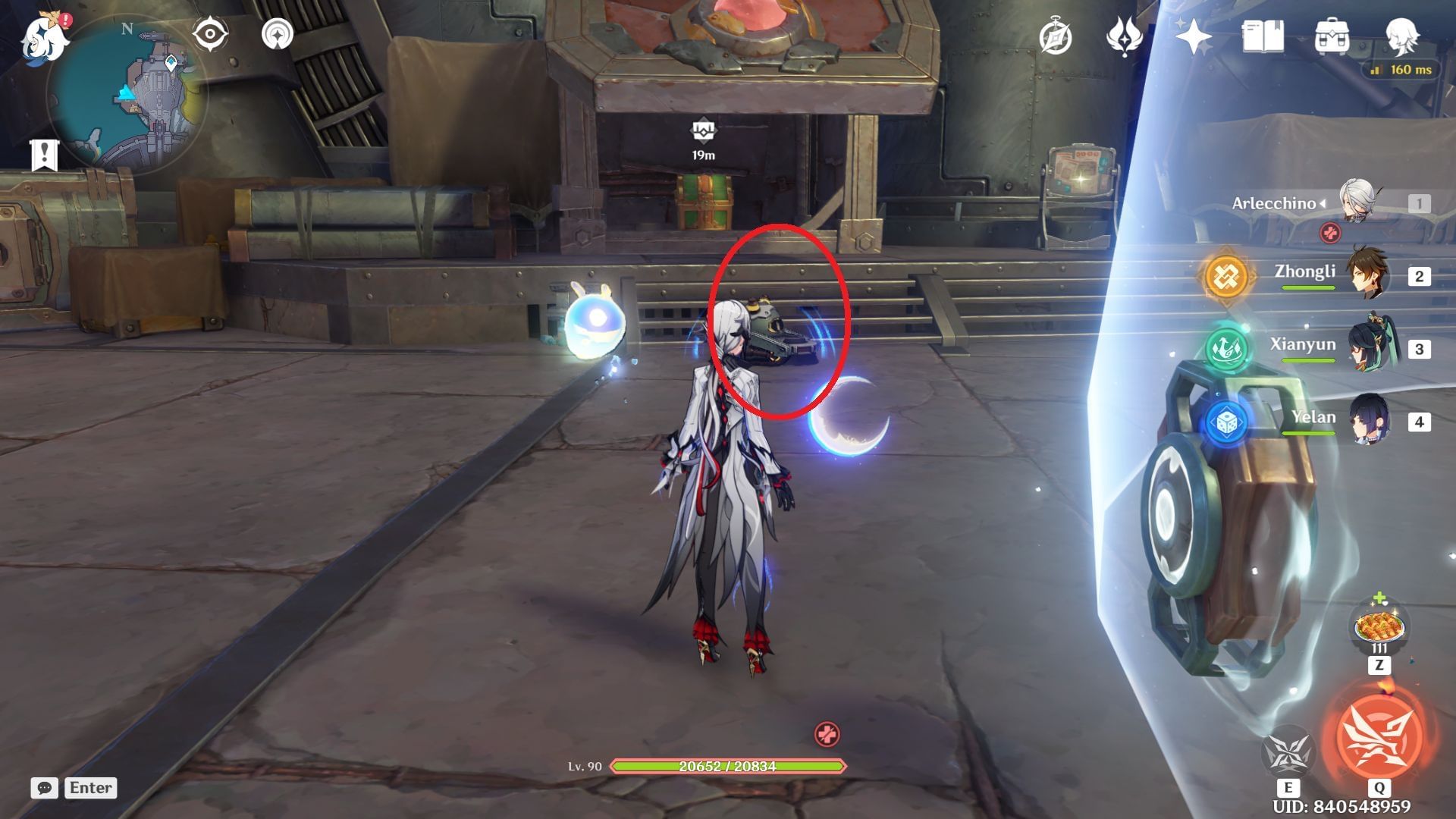 Open the chamber and free the cleaning bot (Image via HoYoverse)
