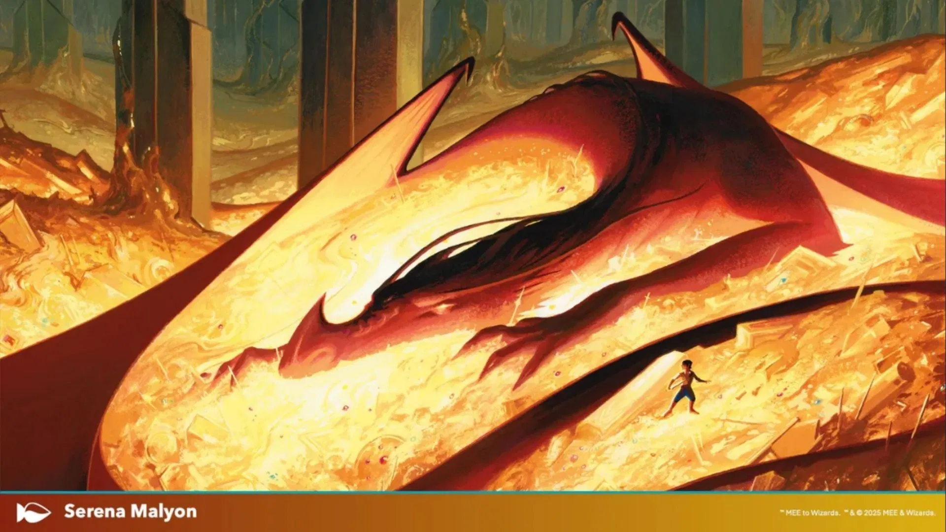 &quot;My armour is like tenfold shields, my teeth are swords, my claws spears, the shock of my tail a thunderbolt. . . &quot; The Hobbit (Image via Wizards of the Coast)