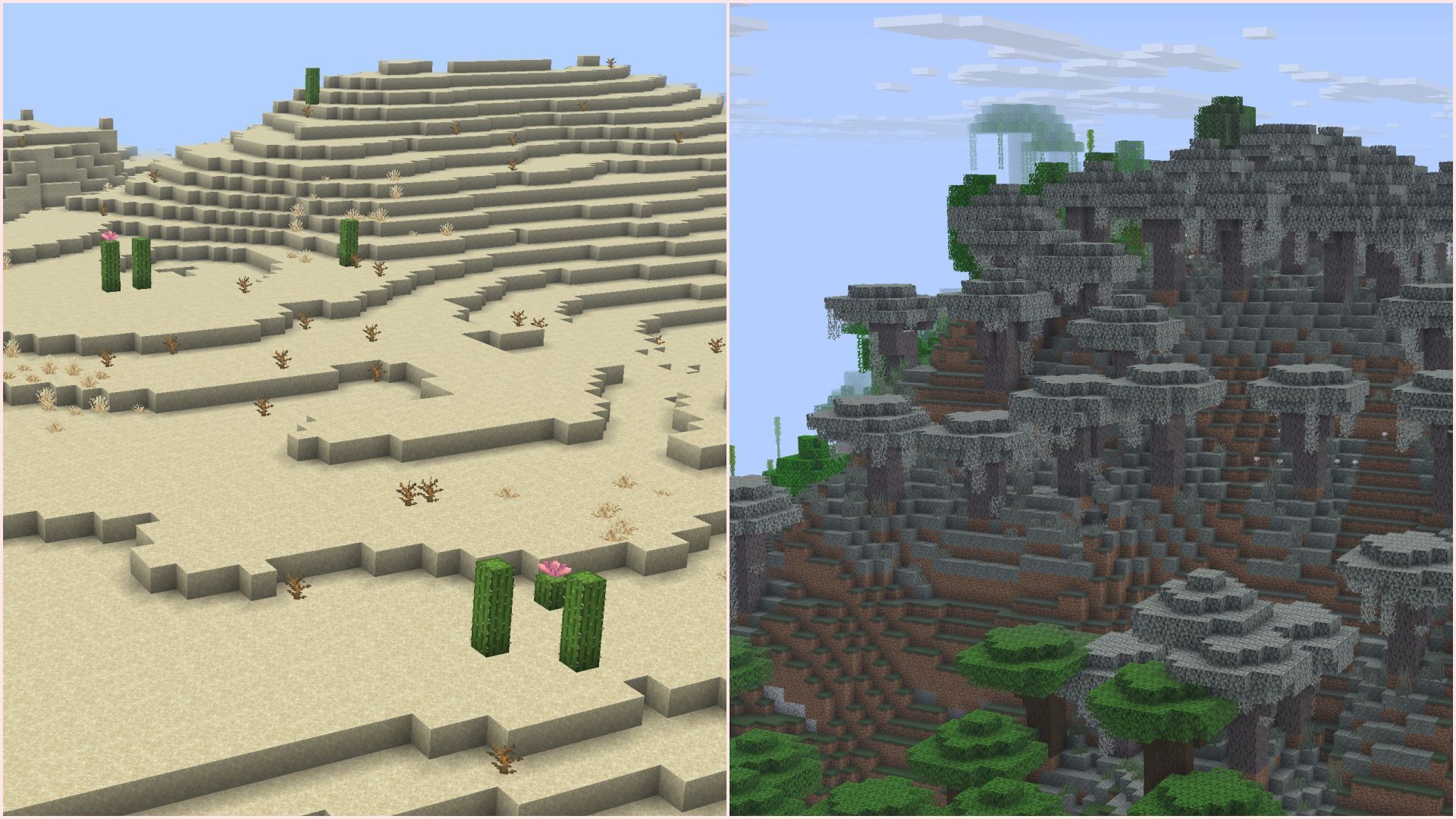 Several biomes are extremely bad to live in (Image via Sportskeeda Gaming || Mojang Studios)