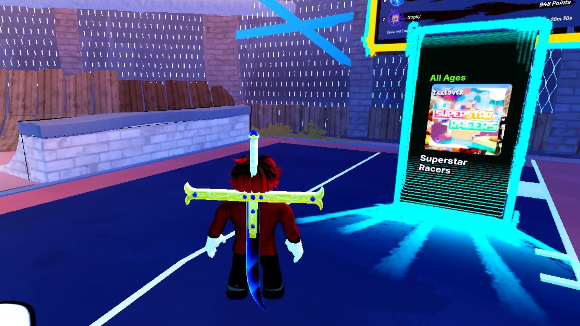 The door to Superstar Racers (Image via Roblox)