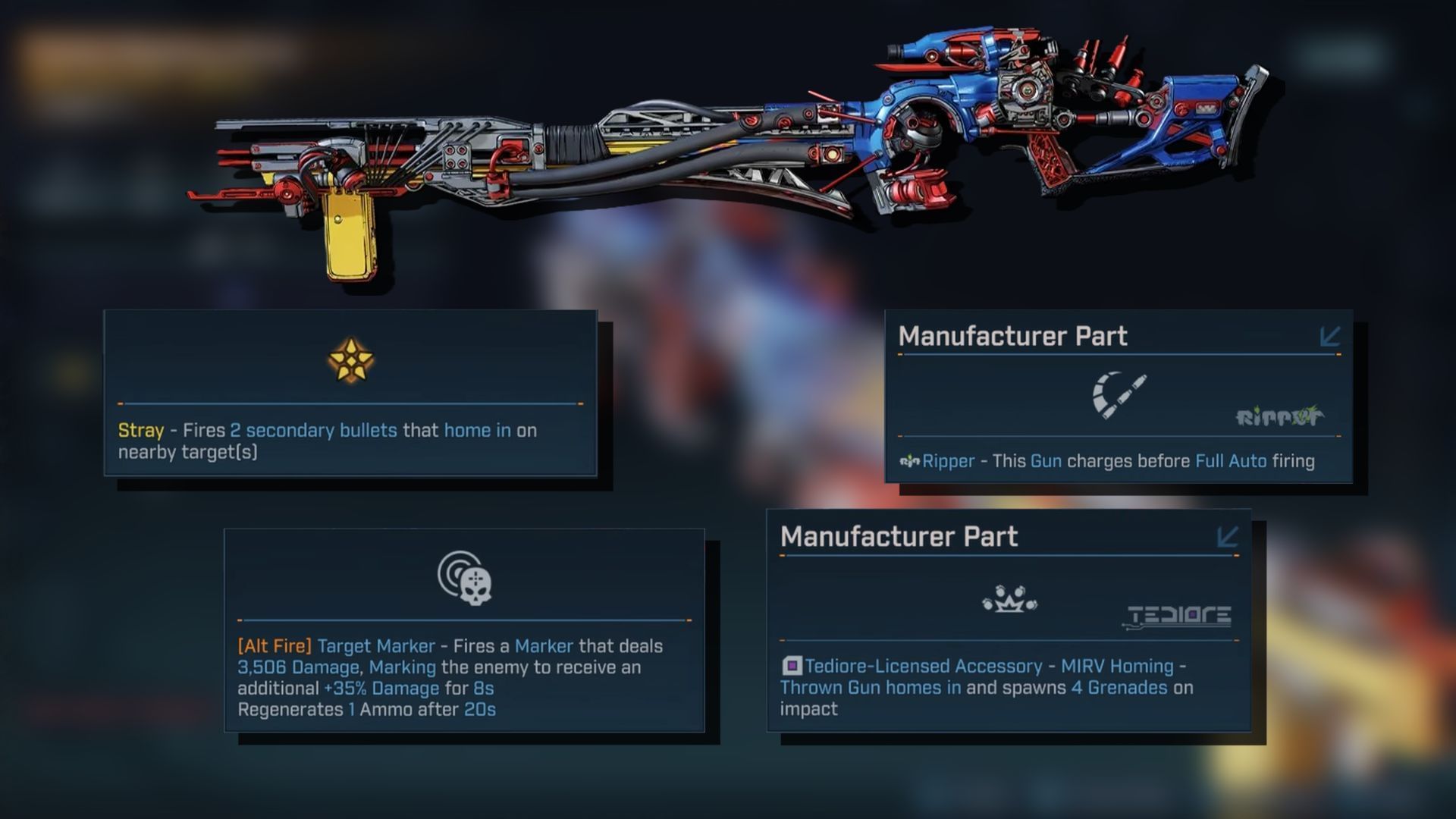 The Stray legendary sniper rifle fires two additional projectiles, which increases its versatility in Borderlands 4 (Image via Gearbox Software)