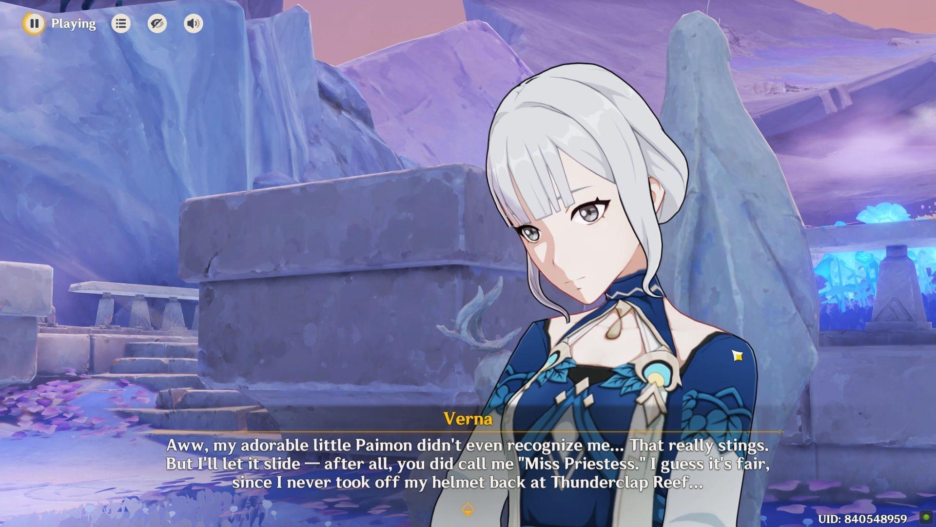 Talk to Verna in Light-Bathed Platform (Image via HoYoverse)