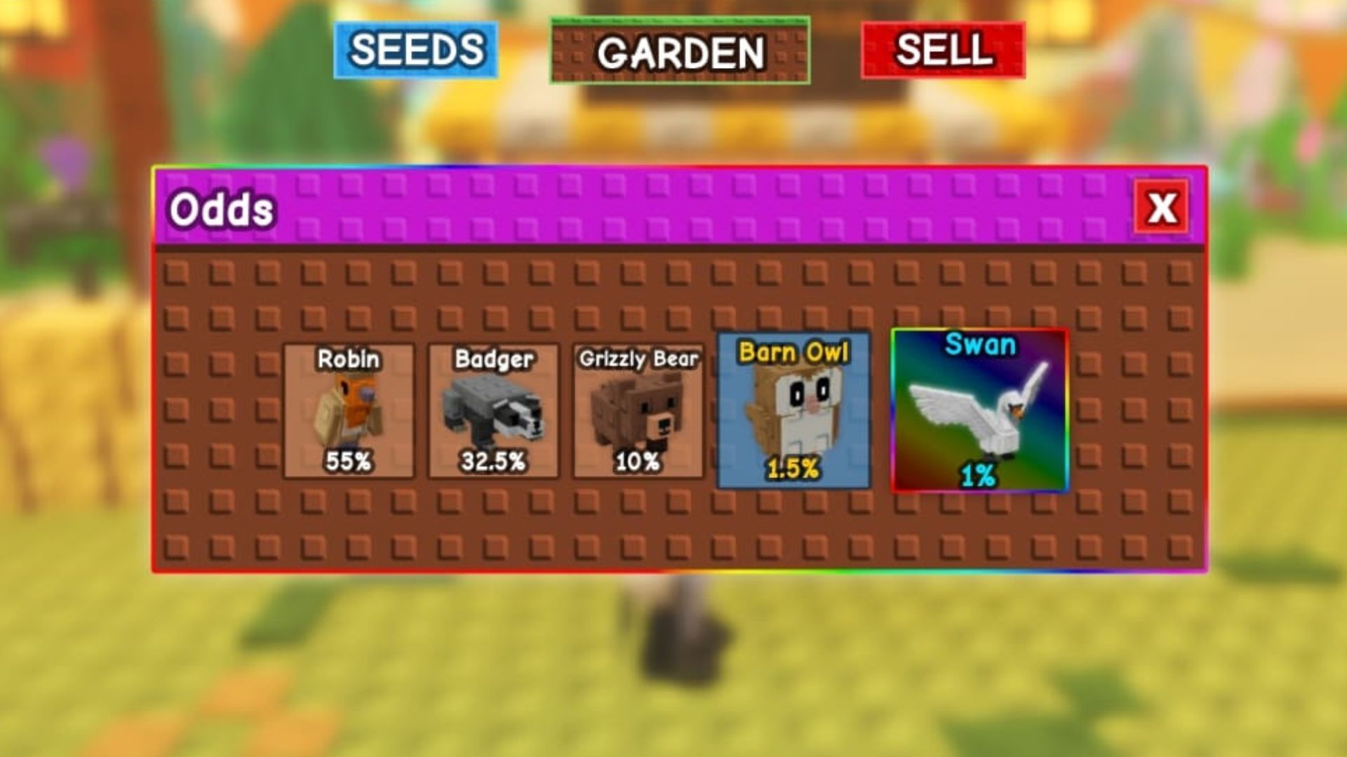 All contents of the Fall Egg (Image via Roblox)
