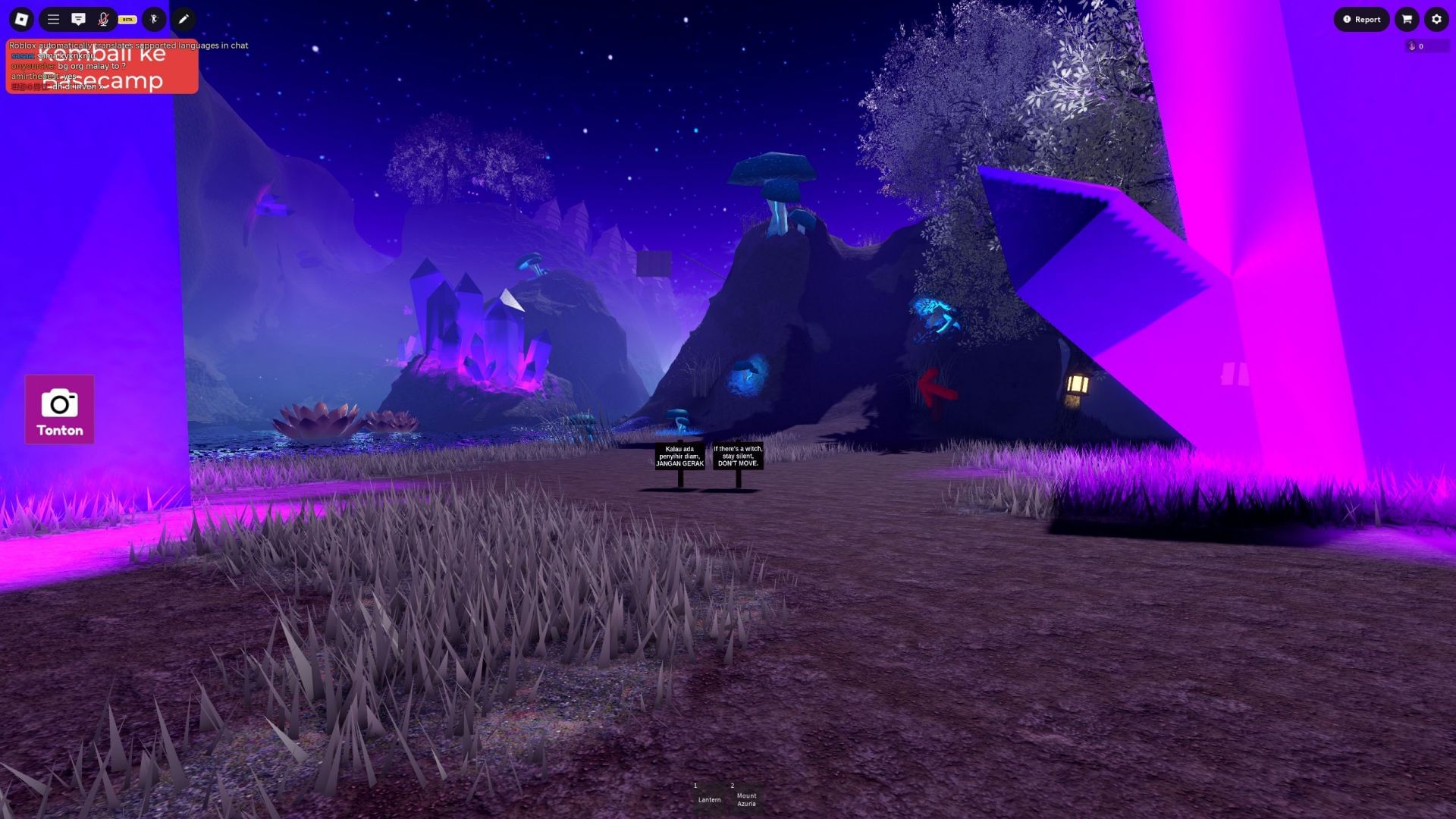 Begin your climb for the unforgiving steep hills of Mount Azuria from here (Image via Roblox)