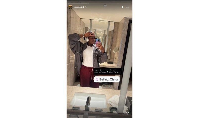 Screenshot of Coco Gauff&#039;s Instagram story | Source: IG/cocogauff