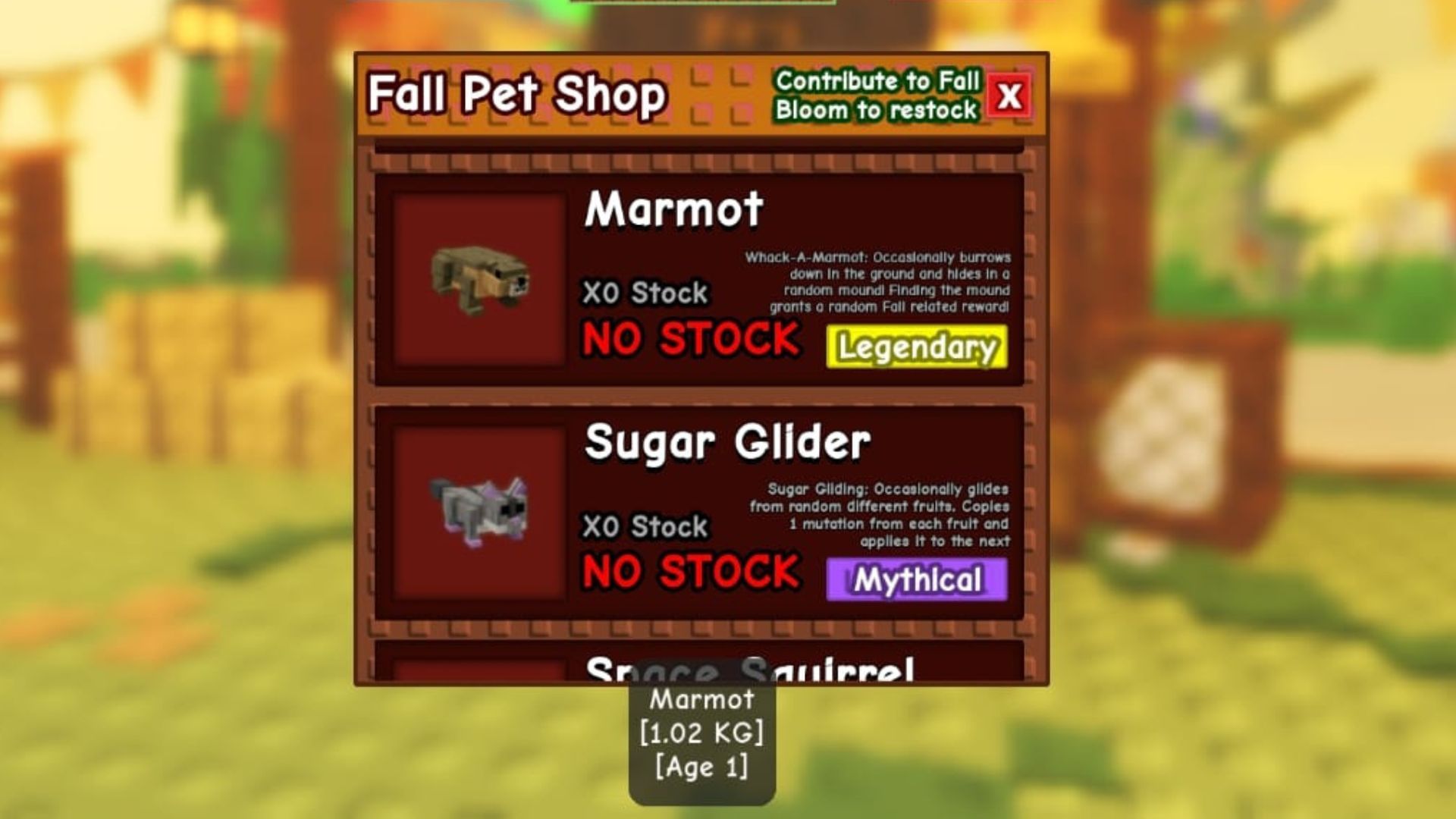 The Fall Festival Pets shop (Image via Roblox)